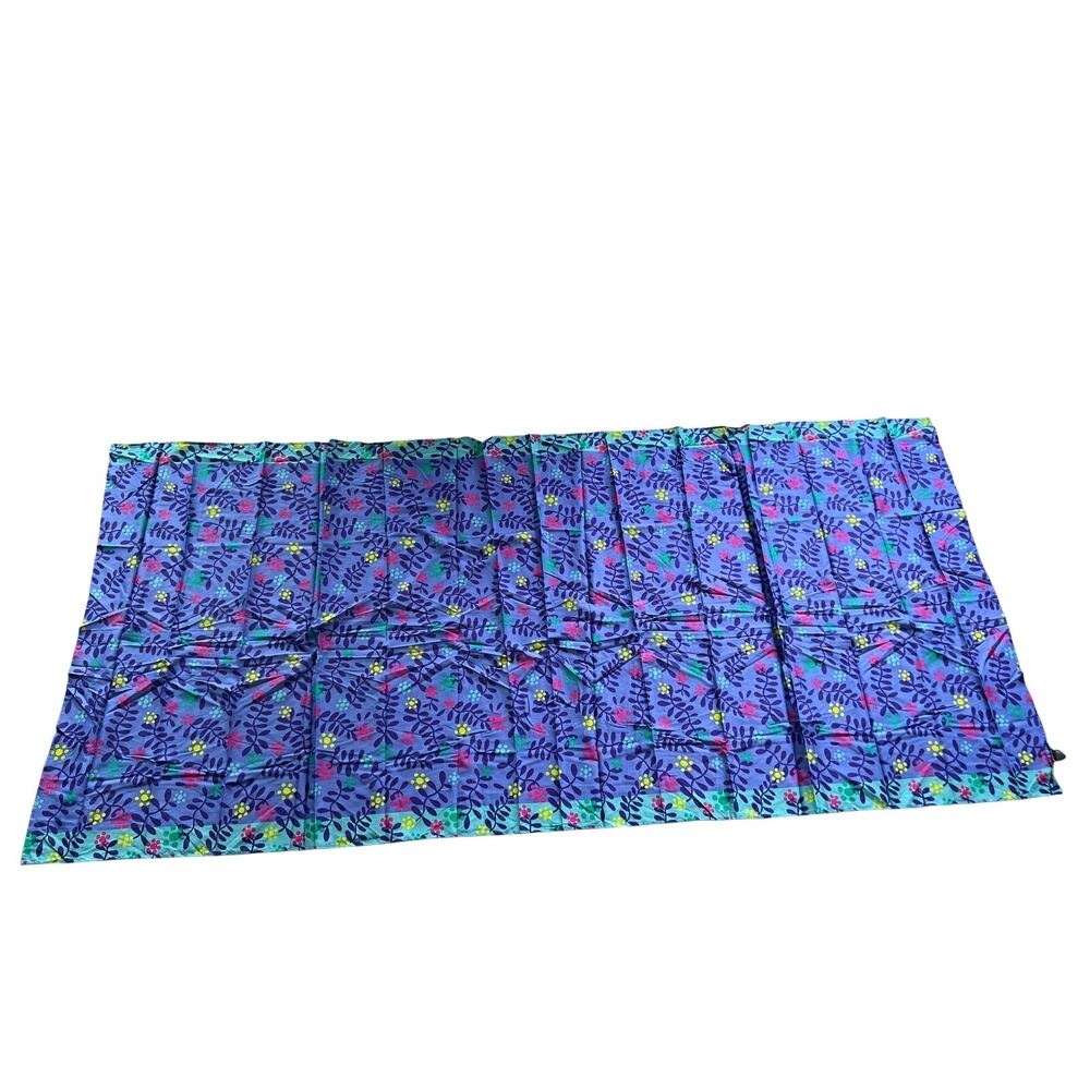Gudrun Sjoden Kanga Waterlily Shawl Scarf Blue Pink Floral 100% Cotton Colorful